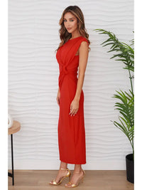 Sleeveless Maxi Evening Dress Red