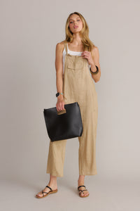 Classy Knotted Strap Overalls-Cappuccino