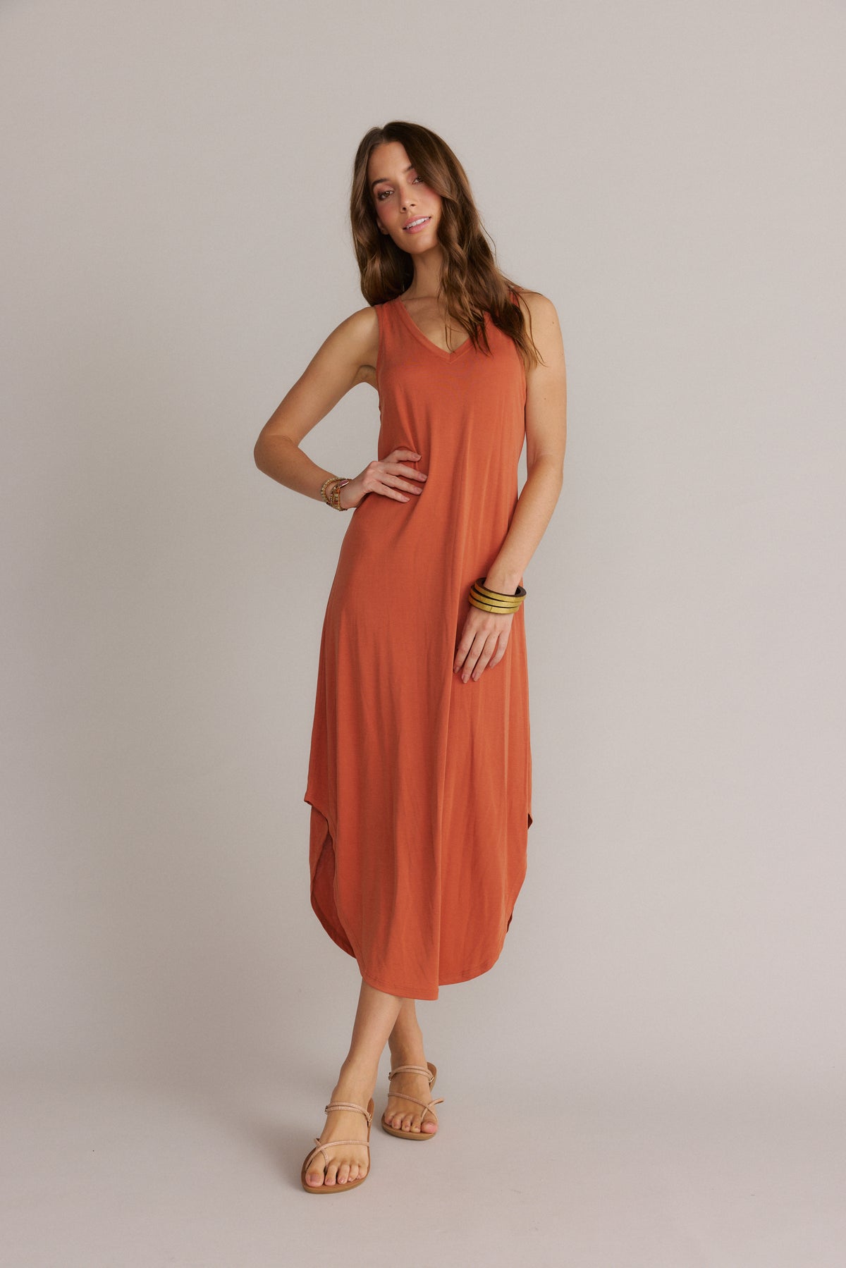 Relaxed Fit Maxi Dress Baked Clay