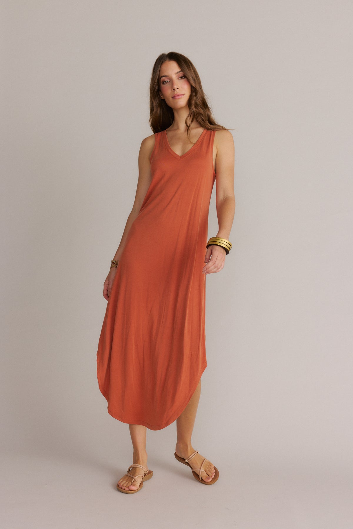 Relaxed Fit Maxi Dress Baked Clay