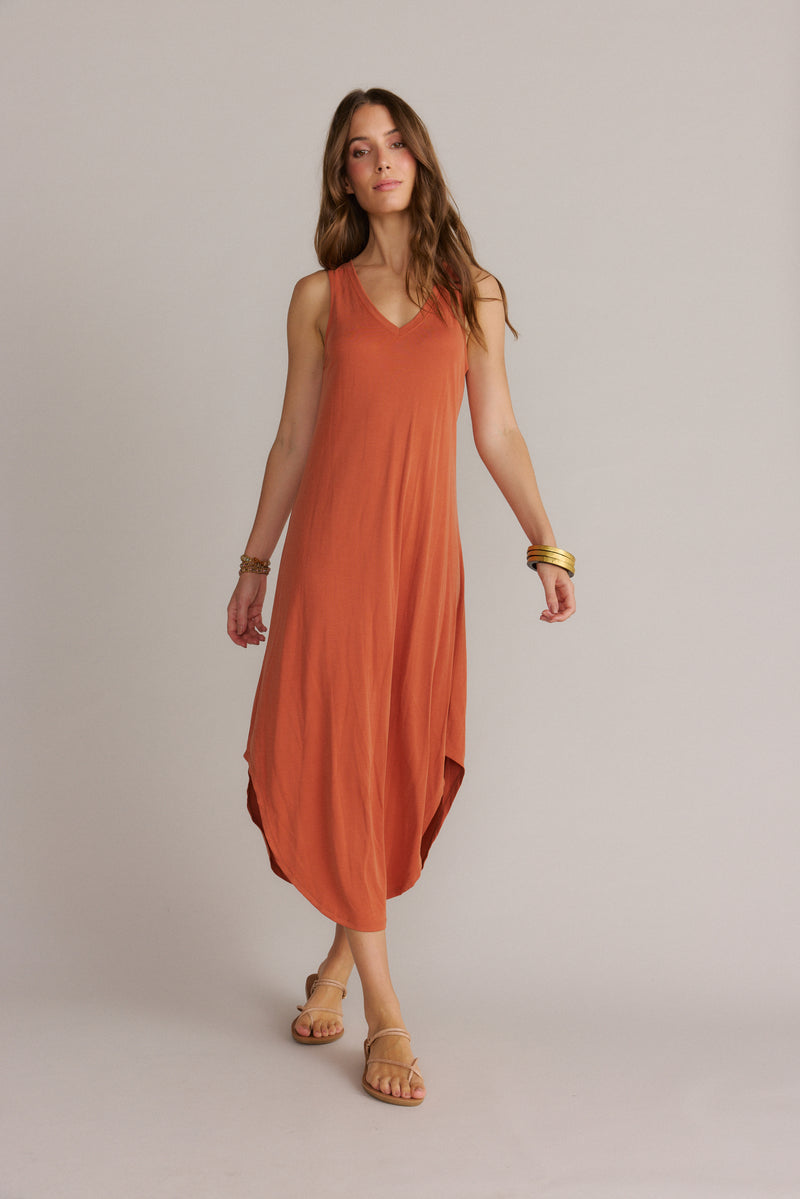 Relaxed Fit Maxi Dress Baked Clay