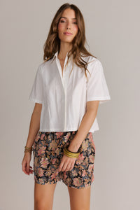 Printed Silky Boho Short Coral pink