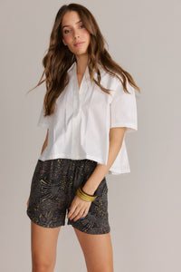 Printed Silky Boho Shorts Black