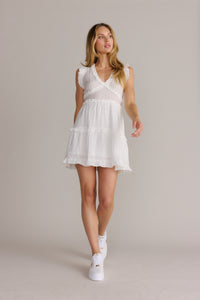 Ruffle Trim Mini Dress