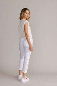 Cotton Drawstring Jogger Pants with Sequin Heart Patches