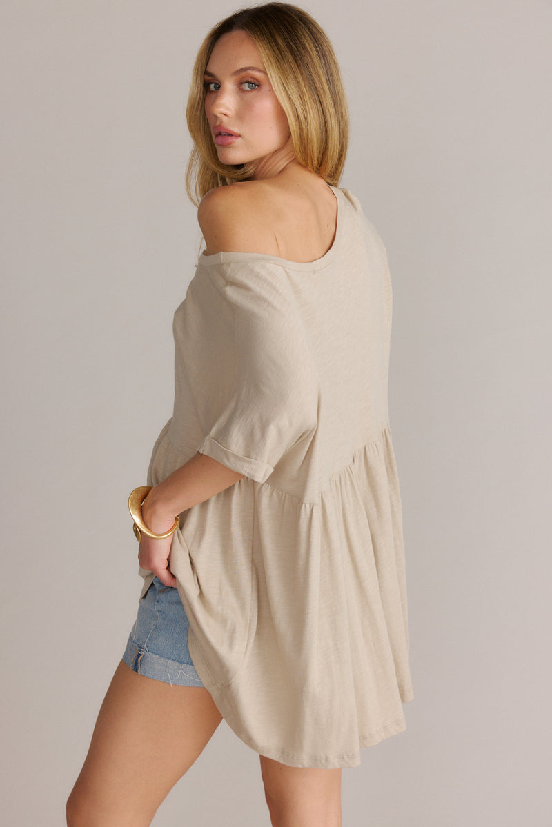 Oversized Baby Doll Short-Sleeve Tunic