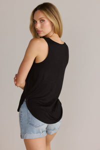 Basic V-Neck Tank Top Black