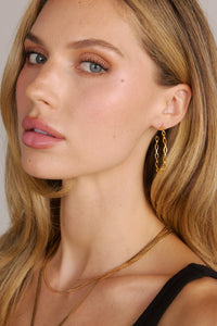 Stack Link Hoop Earrings Silver & Gold