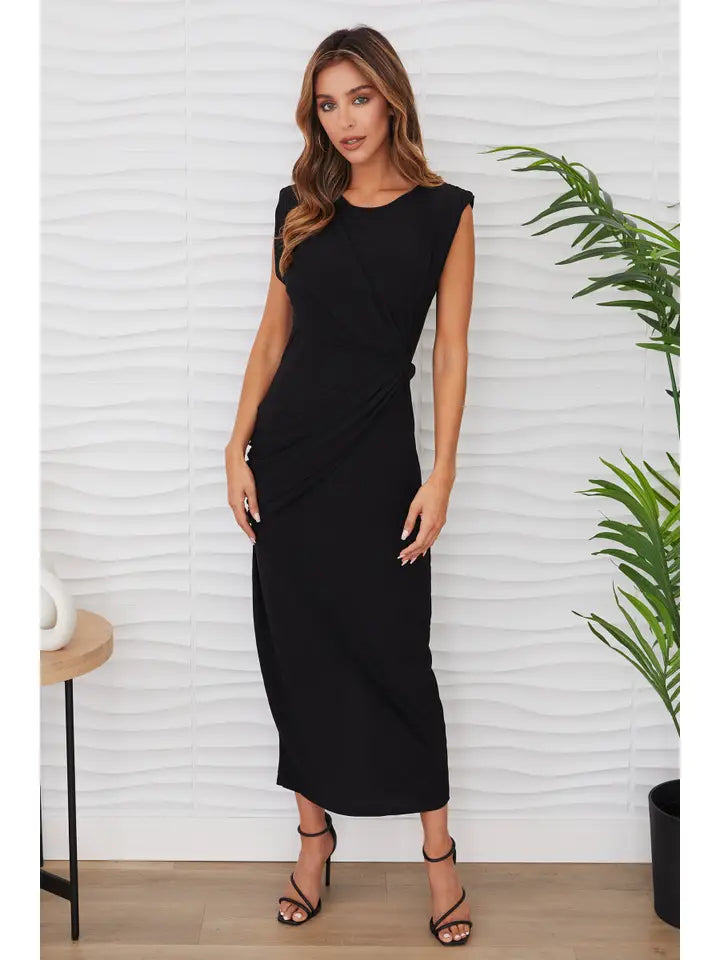 Sleeveless Maxi Evening Dress Black