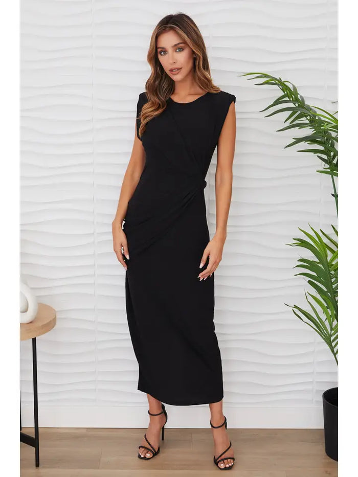 Sleeveless Maxi Evening Dress Black