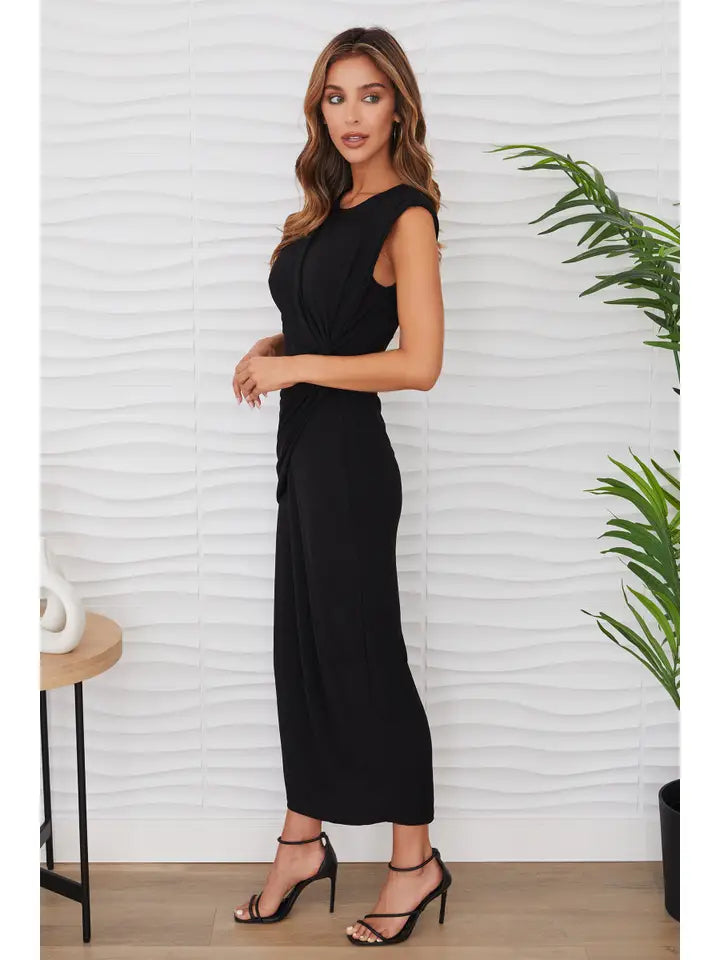 Sleeveless Maxi Evening Dress Black
