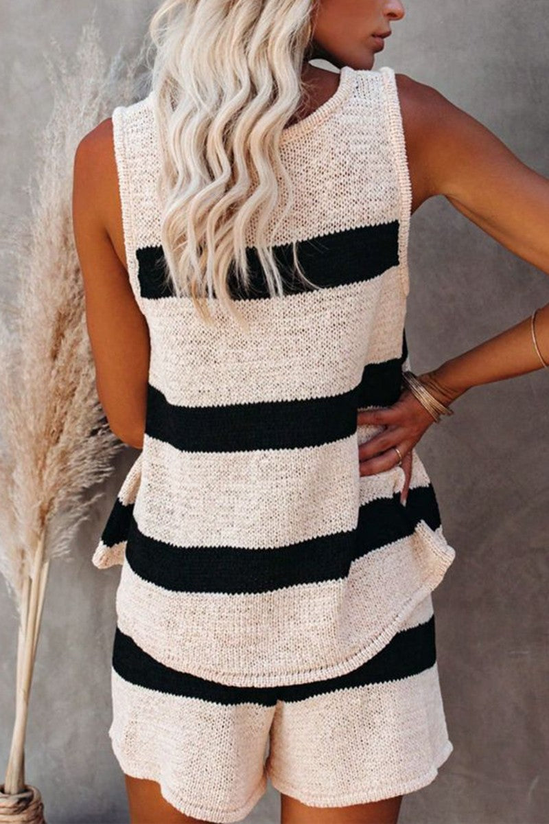 Striped Knit Tank & Short Set
