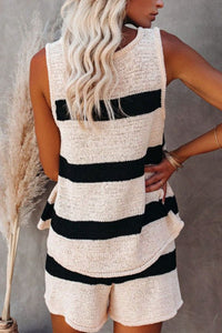 Striped Knit Tank & Short Set