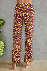 Italian Flared Print Dress Pant
