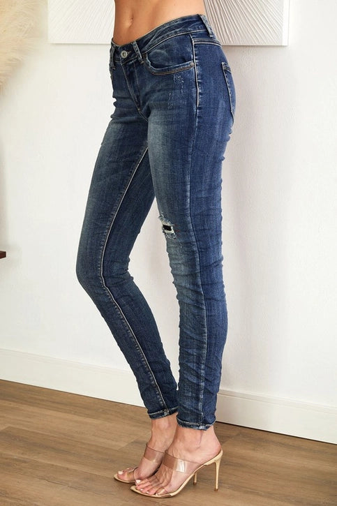 Sun patch Crinkle Italian Denim Pant