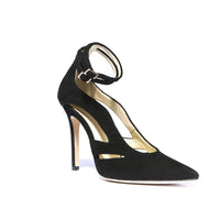Cut-Out Ankle Strap Heel Black