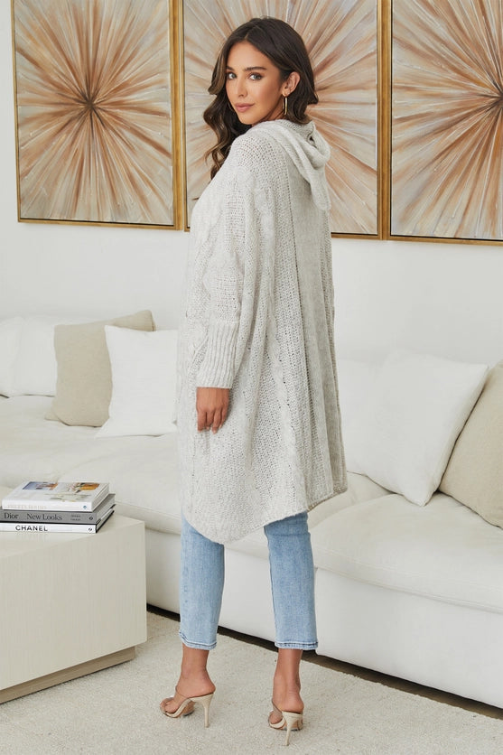 Cardigan Hoodie Light Grey