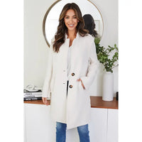 Corduroy Car Coat Off White