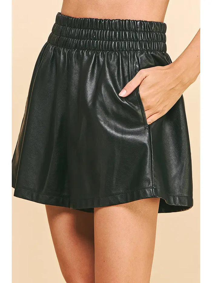 Leather Shorts Black