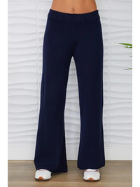Asymmetrical Lounge Sweater Pants Set Navy