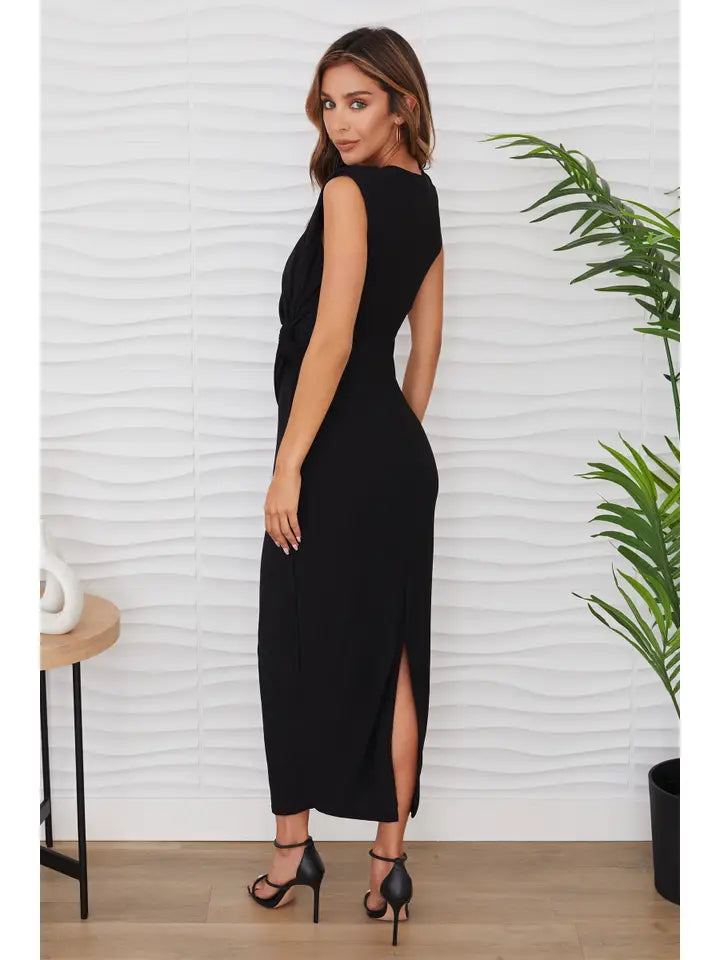 Sleeveless Maxi Evening Dress Black