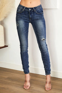 Sun patch Crinkle Italian Denim Pant