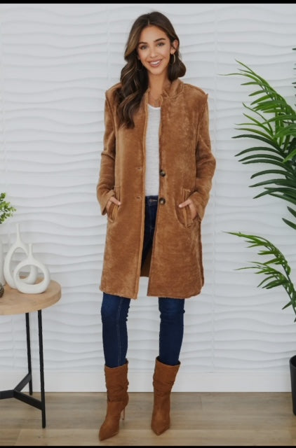 Corduroy Car Coat Camel