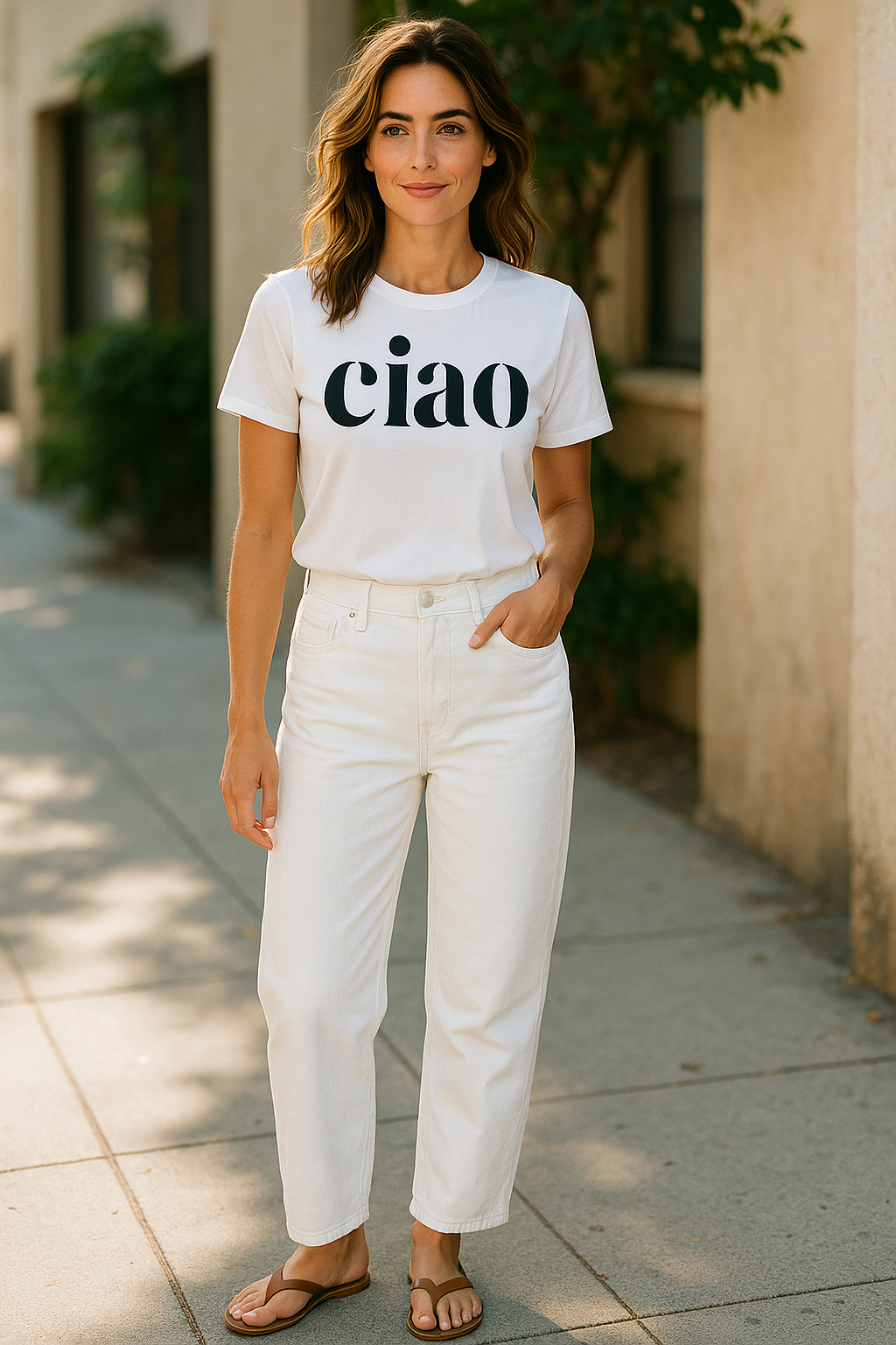 Summer Tee Ciao Letter Print