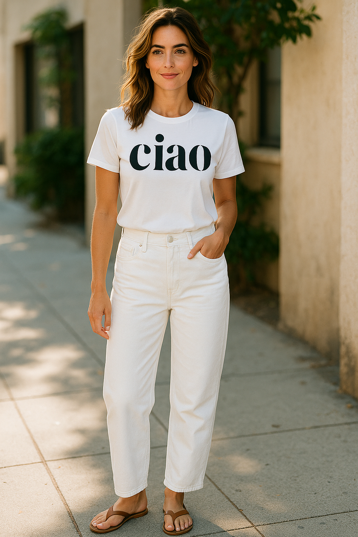 Summer Tee Ciao Letter Print