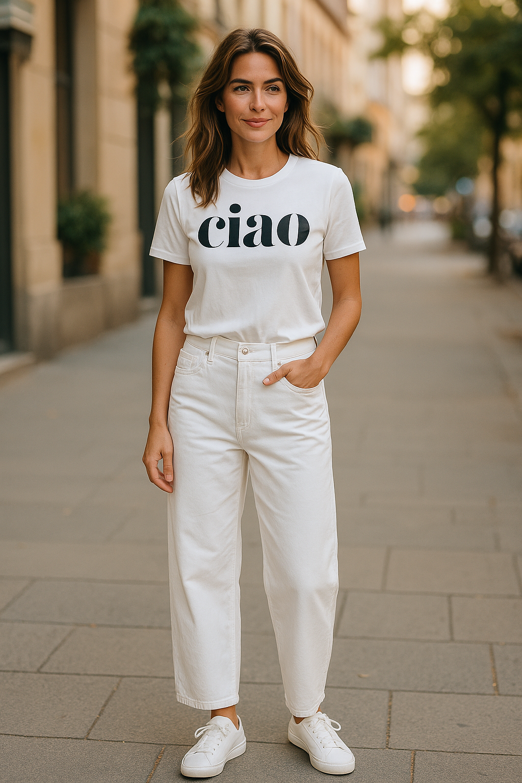 livesso Loose Solid white Harem Jeans