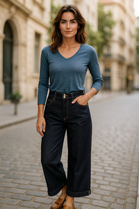 Livesso Vintage Wash Pocket Wide leg Jeans