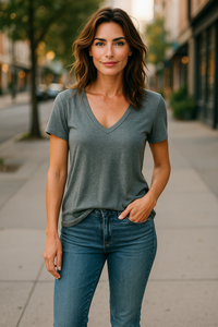 Scoop Neck Tee Grass Color