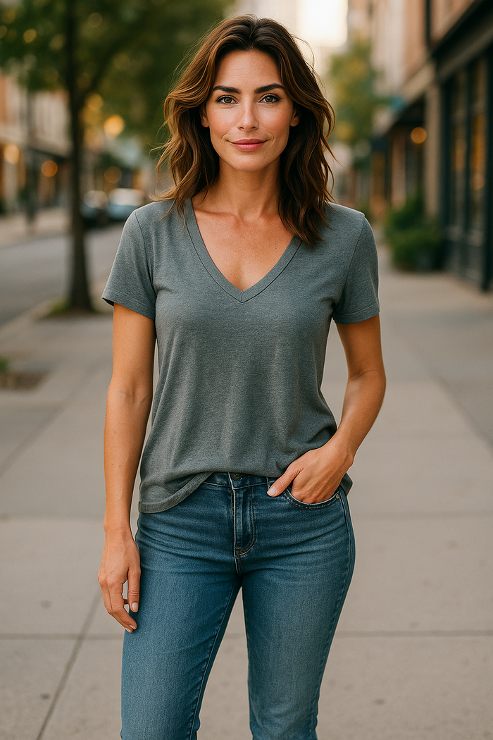 Scoop Neck Tee Grass Color