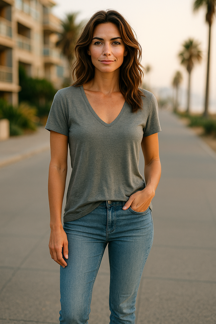 Scoop Neck Tee Grass Color