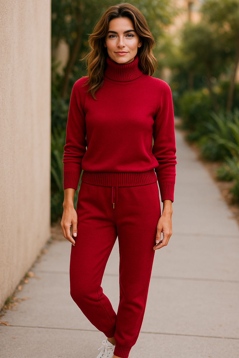 Casual Jogger Pant Set Red