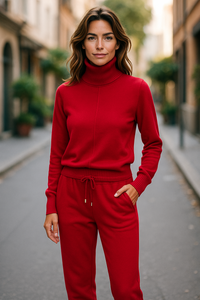 Casual Jogger Pant Set Red