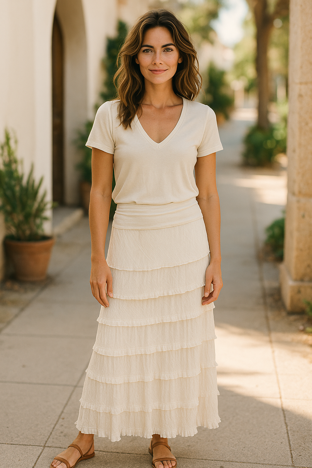 Ruffle Skirt/Dress Off White