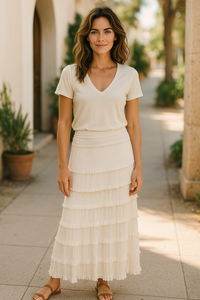 Ruffle Skirt/Dress Off White