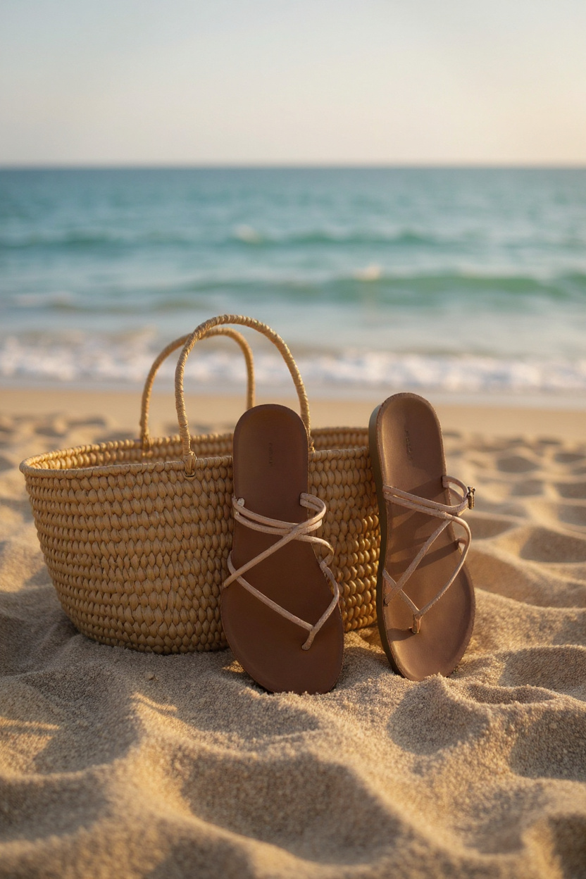 Santorini Flat Sandals Bamboo