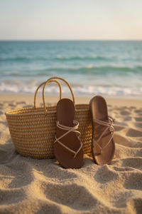 Santorini Flat Sandals Bamboo