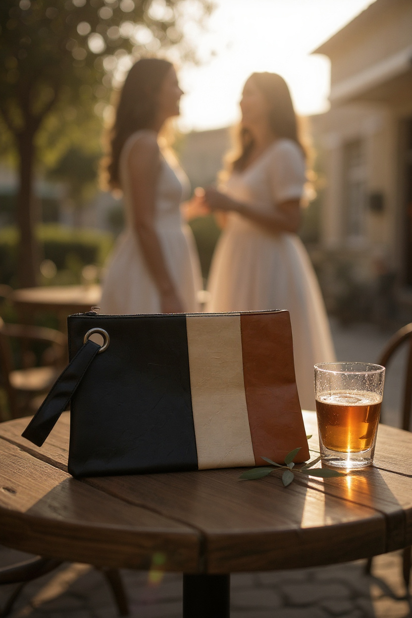 Sandra Clutch Black- Brown