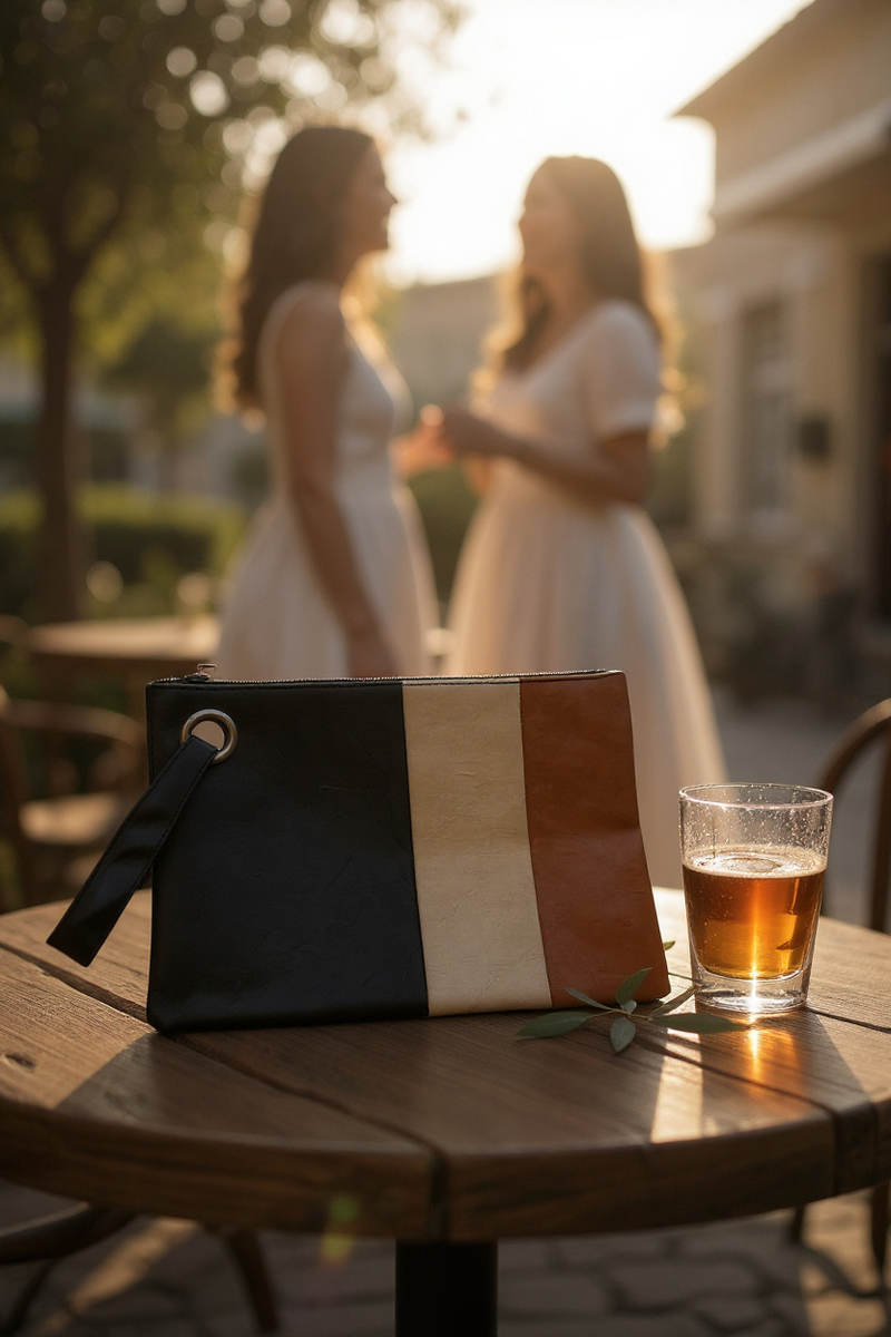 Sandra Clutch Black- Brown