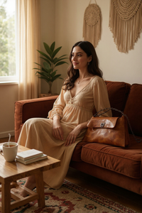 Elegant Vintage Chain Bag Brown