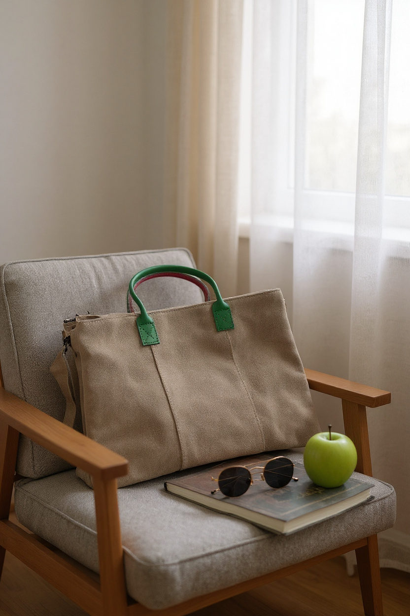 Luxurious Milano Suede Leather Handbag 4 Colors