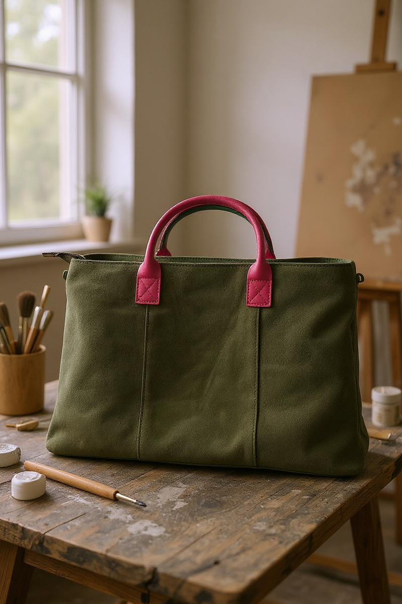 Luxurious Milano Suede Leather Handbag 4 Colors