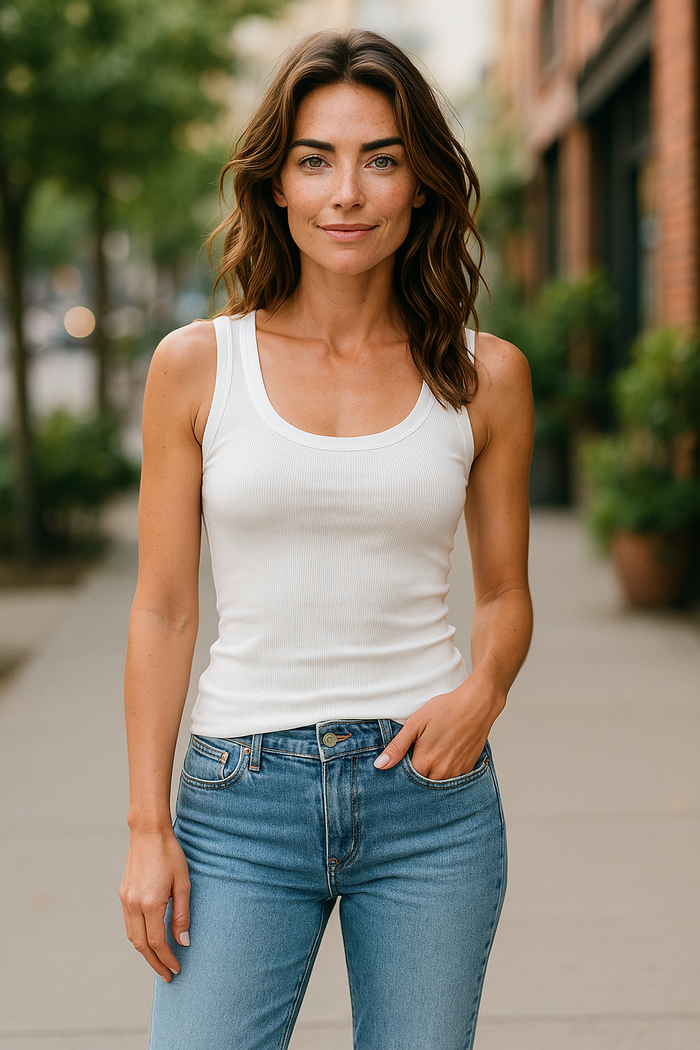 Solid White Sleeveless Top