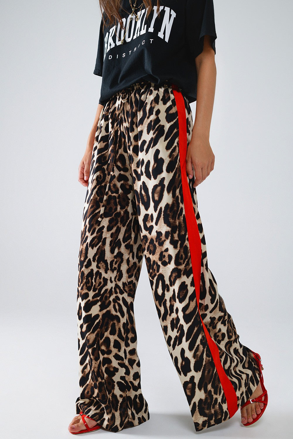 Leopard Straight With Red Stripes