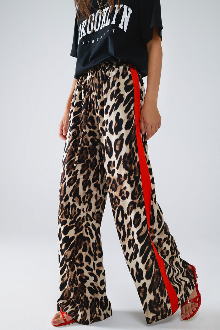 Leopard Straight With Red Stripes