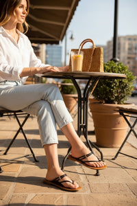 Santorini Flat Sandals Black