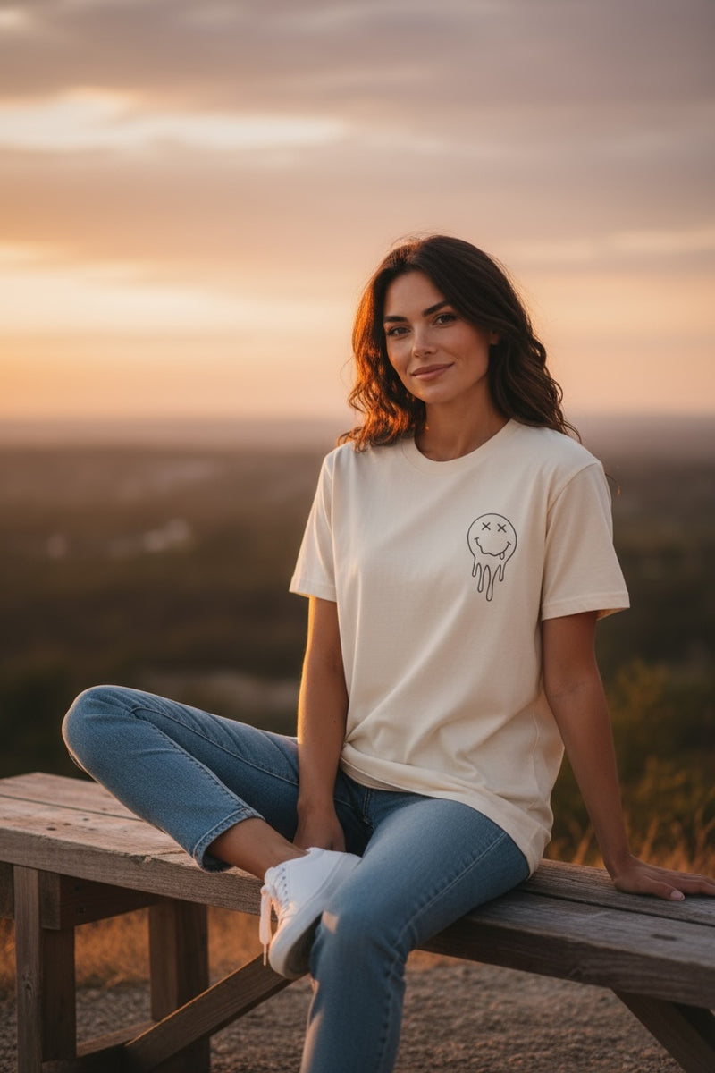 Oversized Graphic Tee 'Overstimulated Moms Club'